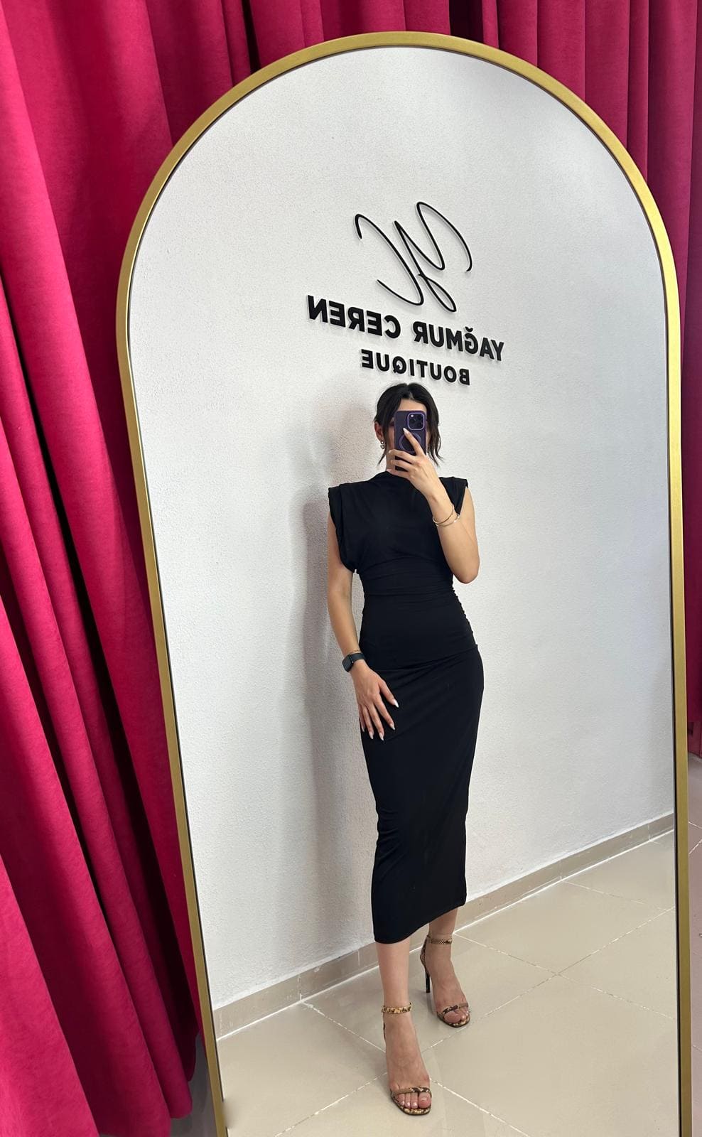 Siyah Vatkalı Zara Model Elbise