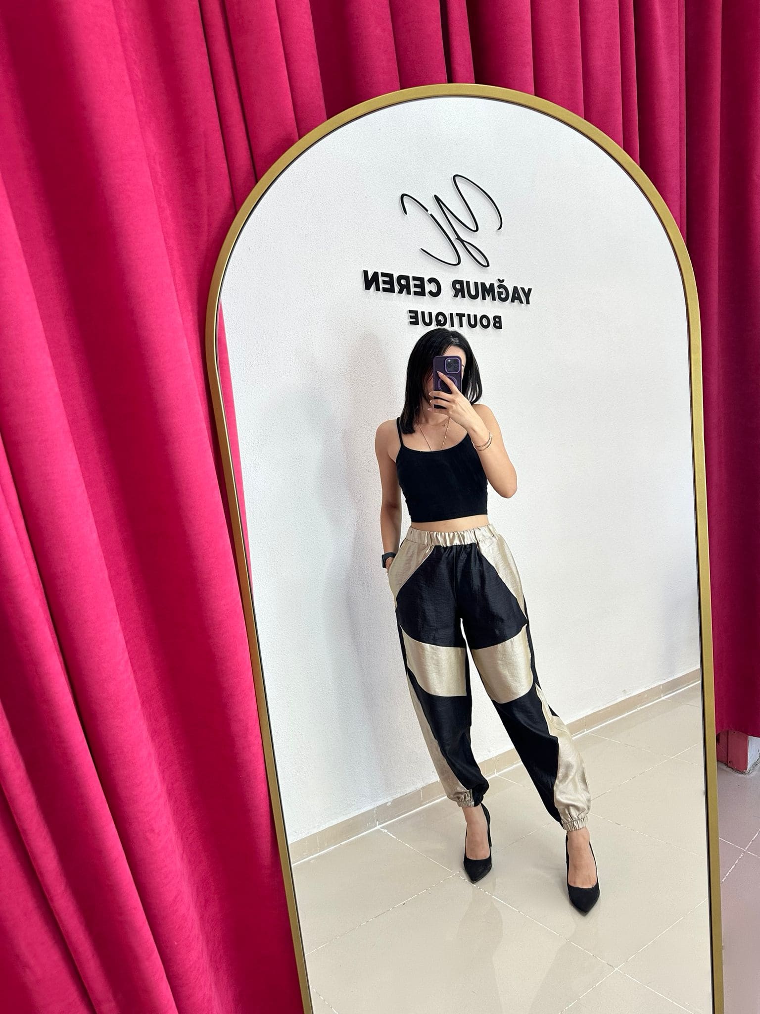 BSL Marka Gold Detaylı Jogger Pantolon