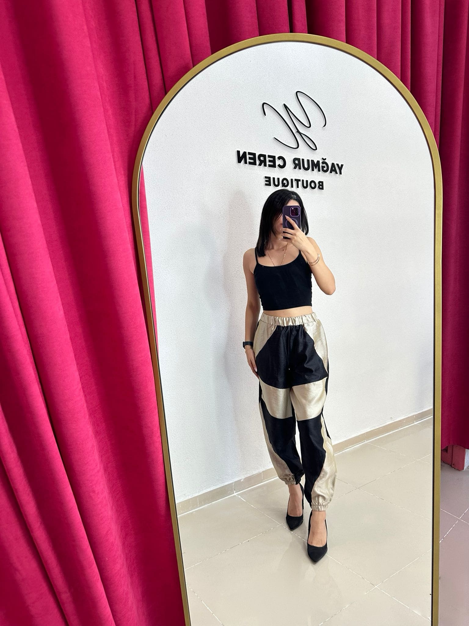 BSL Marka Gold Detaylı Jogger Pantolon